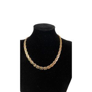 Vintage Womens Fashion Rope Twisted‎ Chain Necklace Faux Gold Plated 1990 16"